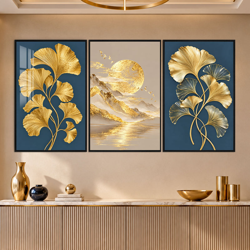 Golden Ginkgo with black frame