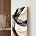 Monochrome Flowing Ribbons close-up angled detail