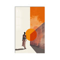 Artronauts Glass Print Woman At The Orange Portal Glass Wall Art