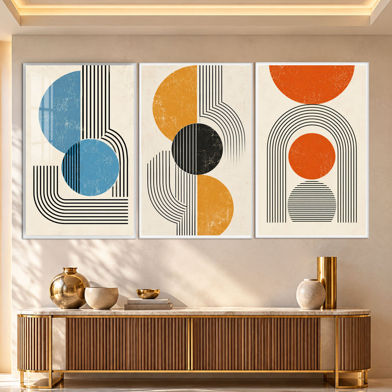 Retro Circles with white frame