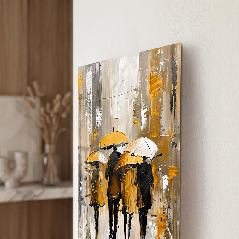 Artronauts Glass Print Umbrellas in the Rain Glass Wall Art