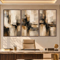 Earthtone Abstract with walnut frame