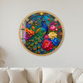 Peacock Garden Splendor with gold frame