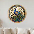 Stained Glass Peacock with gold frame