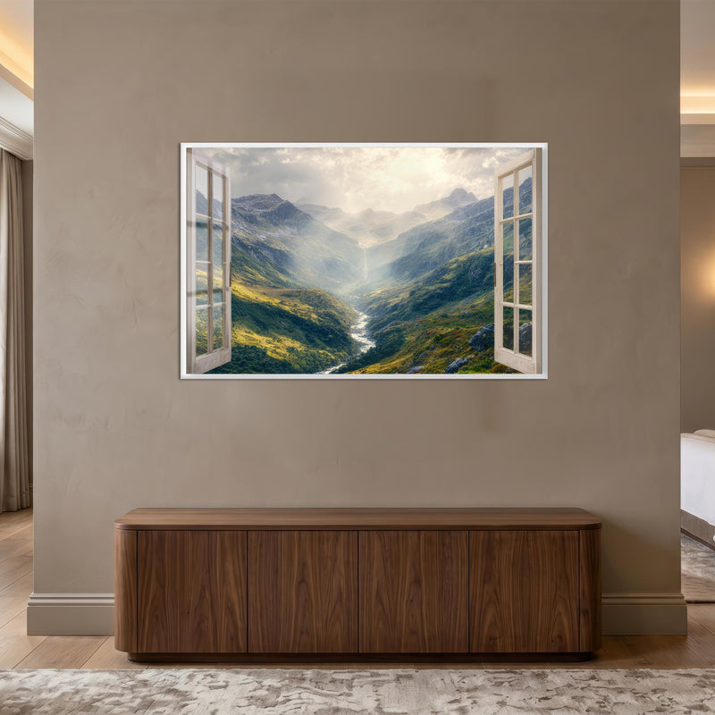 Open Mountain Vista with white frame
