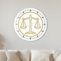 Golden Scales Of Justice with white frame