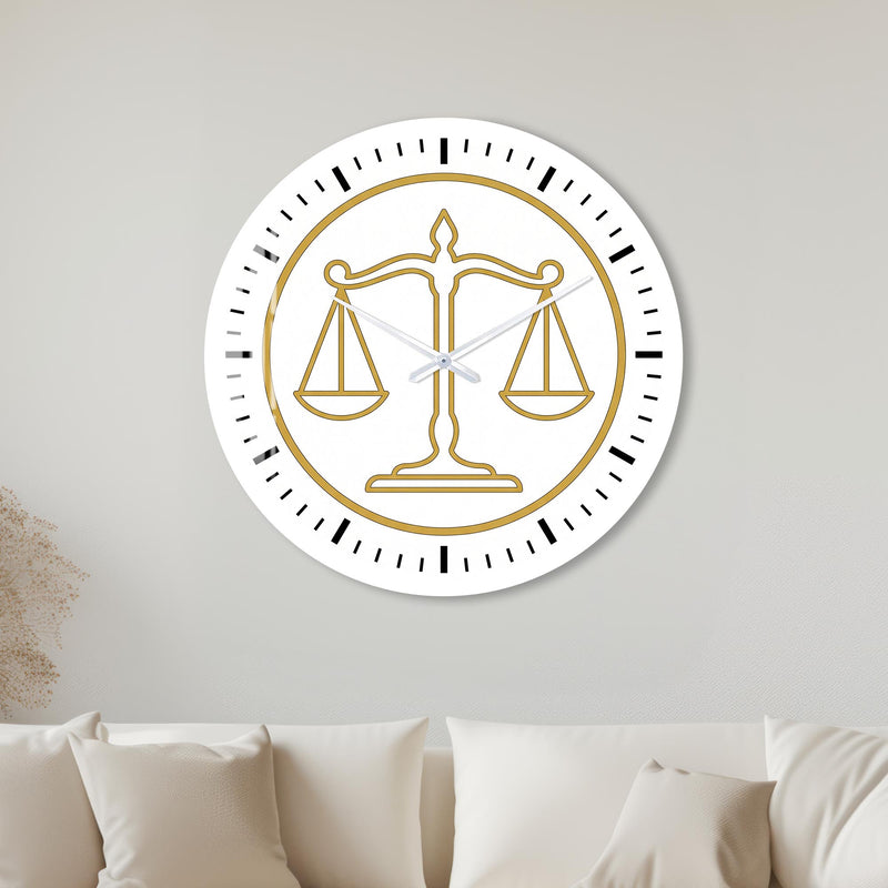 Golden Scales Of Justice with white frame