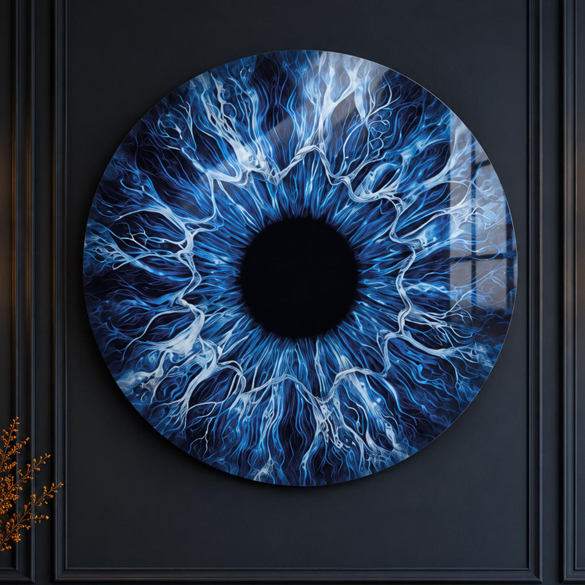 Electric Blue Iris in a modern room