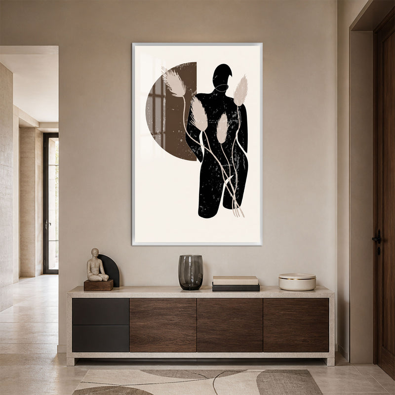 Figure Among Reeds with white frame