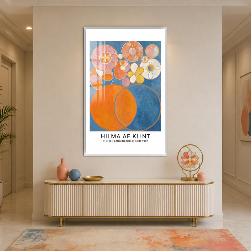 Childhood Cosmic Blooms with white frame