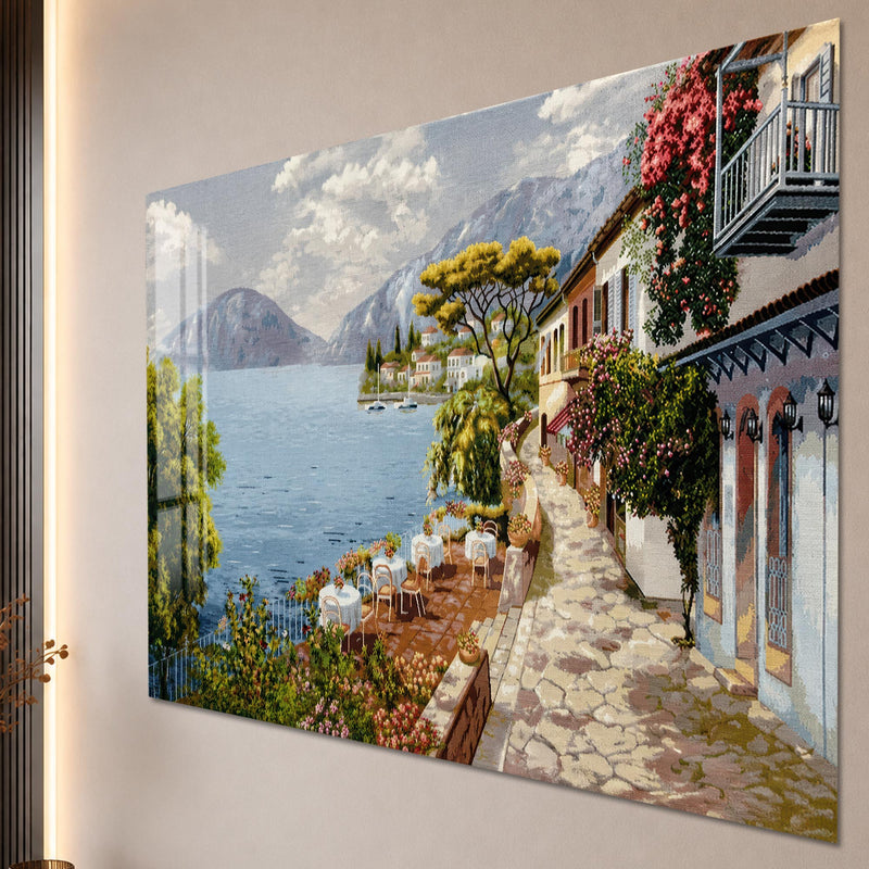 Artronauts Glass Print Riviera Lakeside Terrace Glass Wall Art