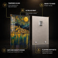 Golden Celestial Harbor — tempered glass, ultra HD print, ready to hang