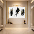 Artronauts Glass Print 18x12 cm | 7.1"x4.7" / Gold Ink and Gold Strokes Glass Wall Art