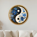 Floral Yin Yang with gold frame