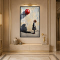 Girl With Red Balloon with black frame