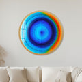 Prismatic Blue Vortex with gold frame