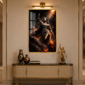 Fiery Lady Justice with gold frame