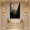 Crystal Cascade with walnut frame