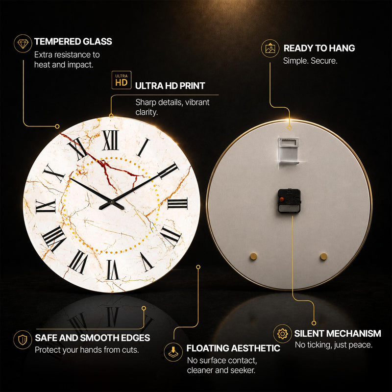 Gilded Marble Roman — tempered glass, ultra HD print, ready to hang