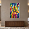 Radiant Candle Mosaic with white frame