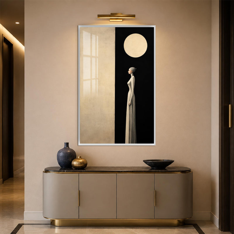 Woman Under The Moon with white frame
