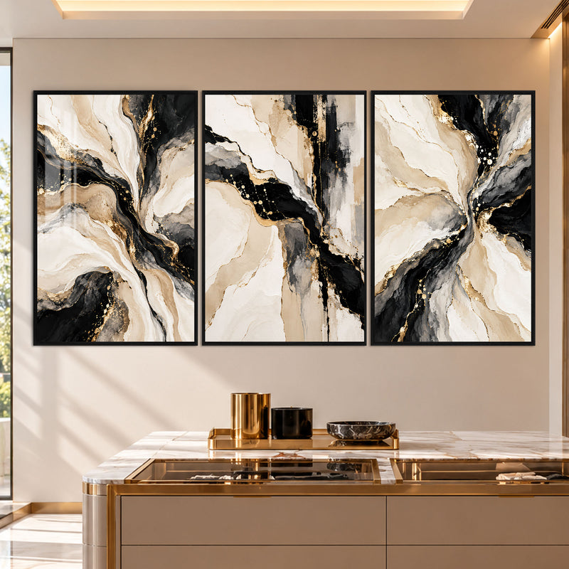 Golden Marble with black frame