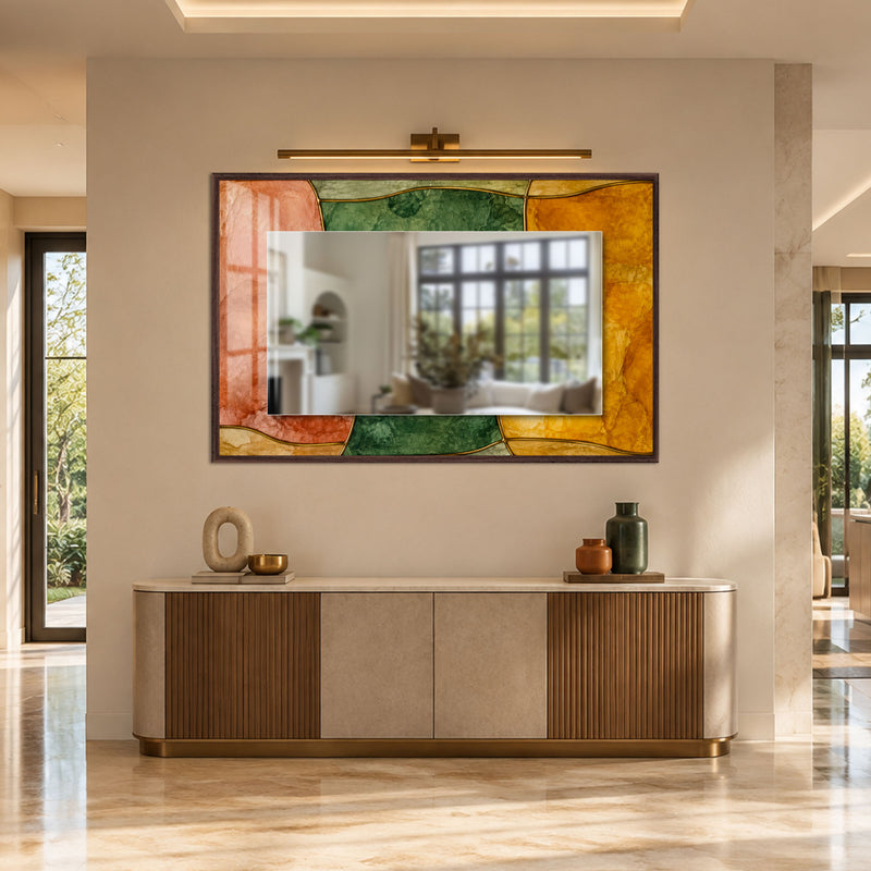 Amber Mosaic Harmony with walnut frame