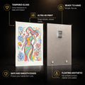 Colorful Feminine Grace — tempered glass, ultra HD print, ready to hang