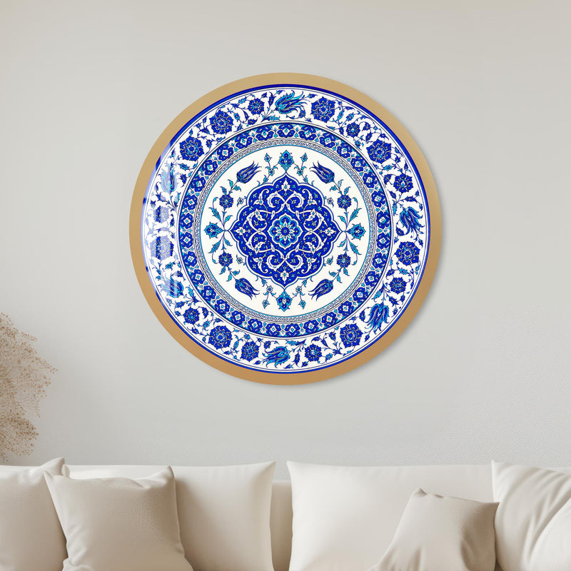Ottoman Blue Medallion with gold frame