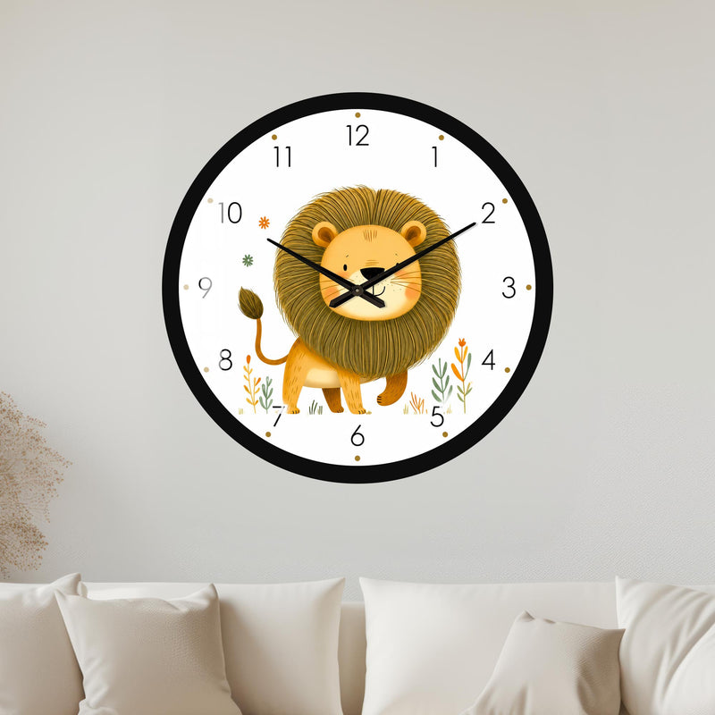Cheerful Little Lion with black frame