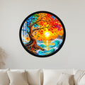 Rainbow Coastal Tree with black frame