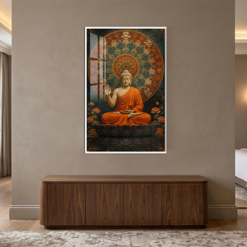 Buddha Mandala Serenity with white frame