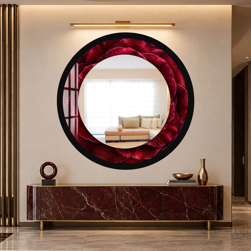 Crimson Rose Bloom with black frame