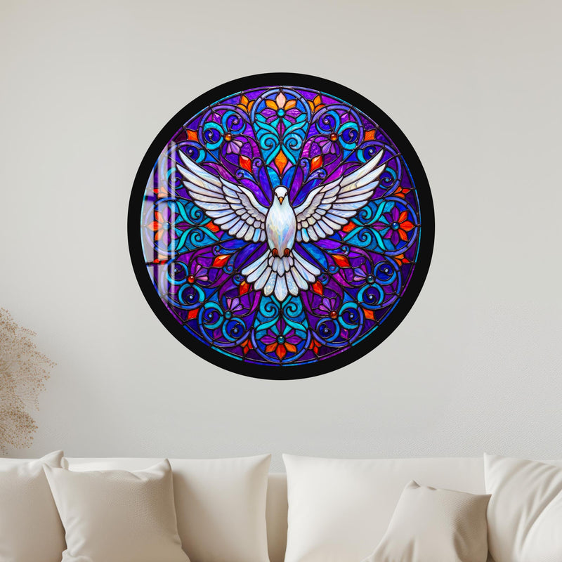 White Dove In Bloom with gold frame