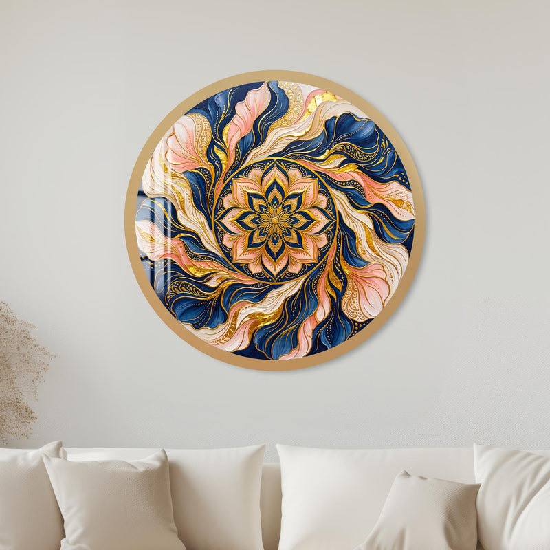 Royal Petal Swirl with black frame