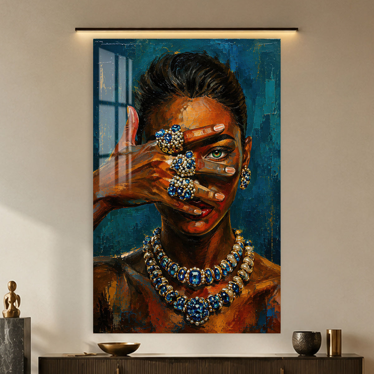 Sapphire Gaze in a modern room