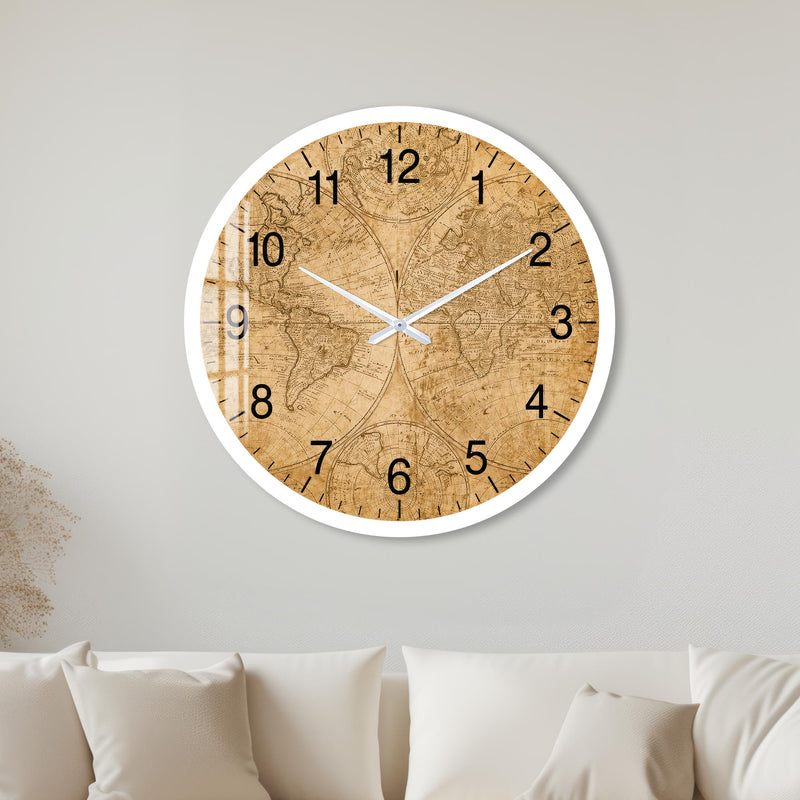 Vintage World Map with white frame