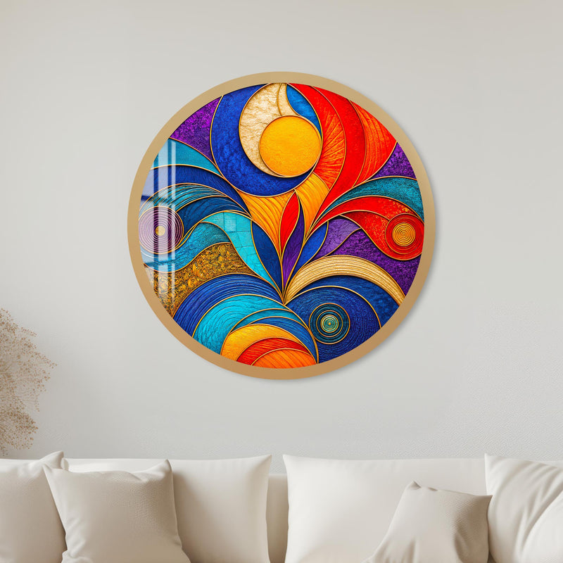 Chromatic Solar Waves with gold frame