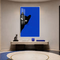 Artronauts Glass Print 12x18 cm | 4.7"x7.1" / White Curious Black Cat Glass Wall Art