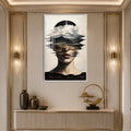 Artronauts Glass Print 12x18 cm | 4.7"x7.1" / White Mountain Veiled Woman Glass Wall Art