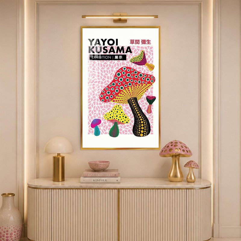 Pop Art Mushrooms with gold frame