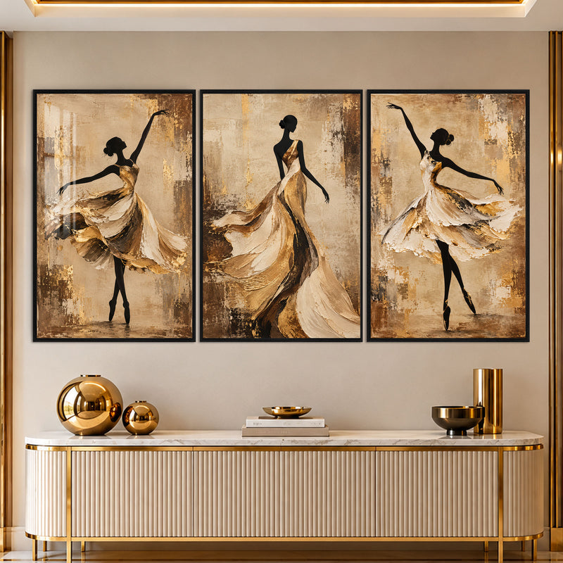 Golden Ballet with black frame