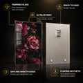 Burgundy Botanical II — tempered glass, ultra HD print, ready to hang
