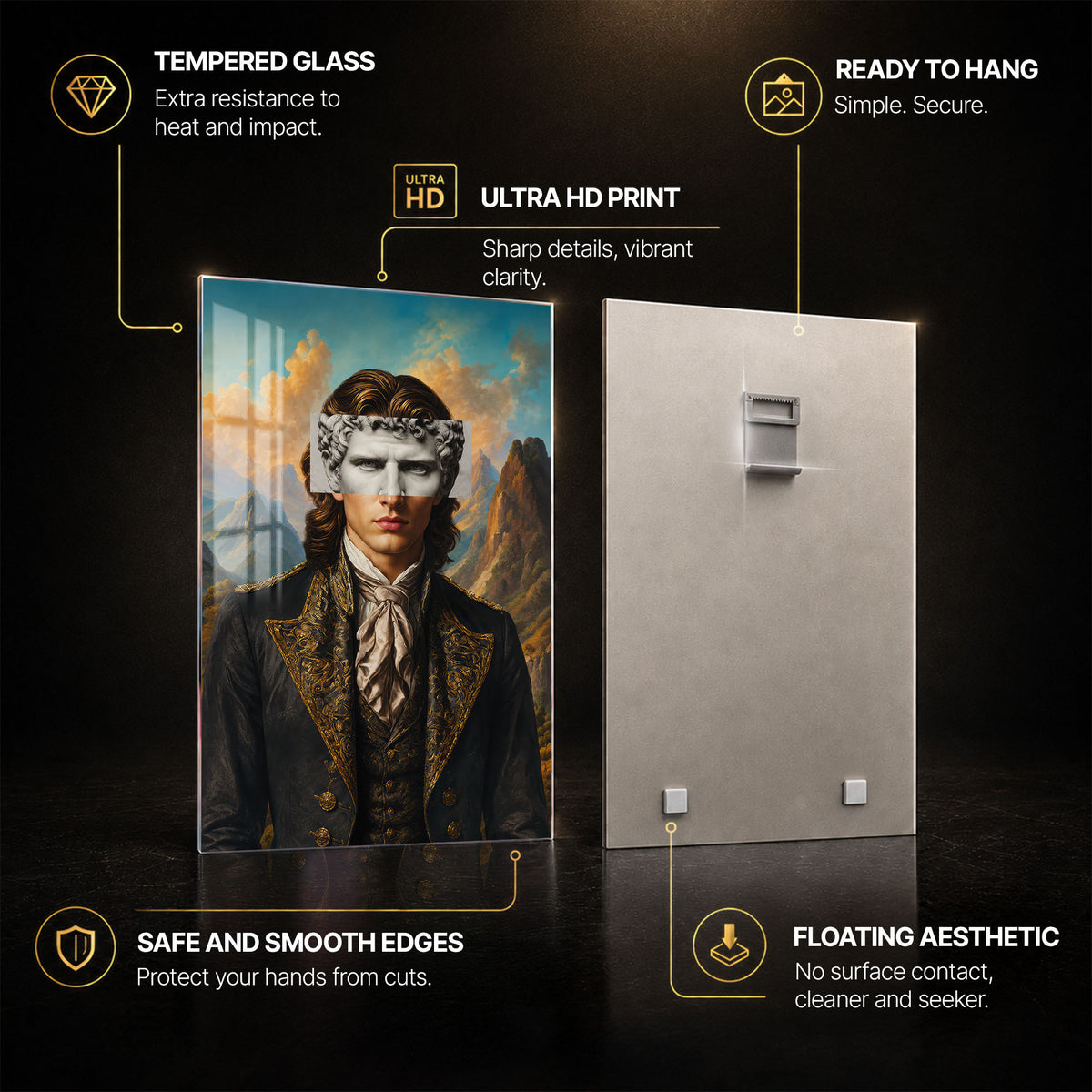 Classical Vision — tempered glass, ultra HD print, ready to hang