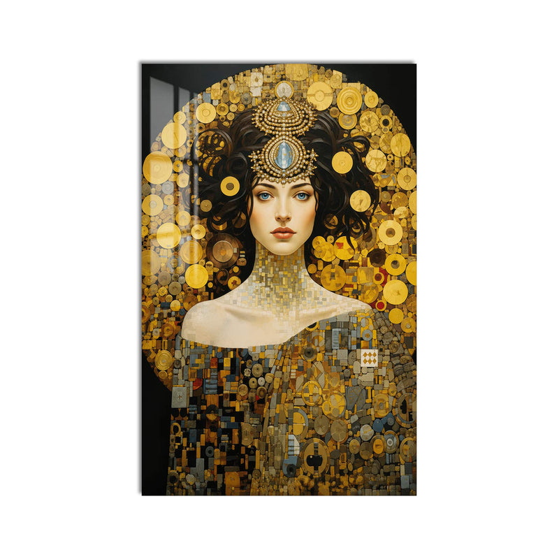 Artronauts Glass Print Golden Mosaic Muse Glass Wall Art