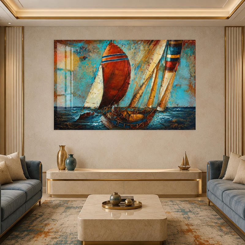 Artronauts Glass Print Weathered Sails Glass Wall Art