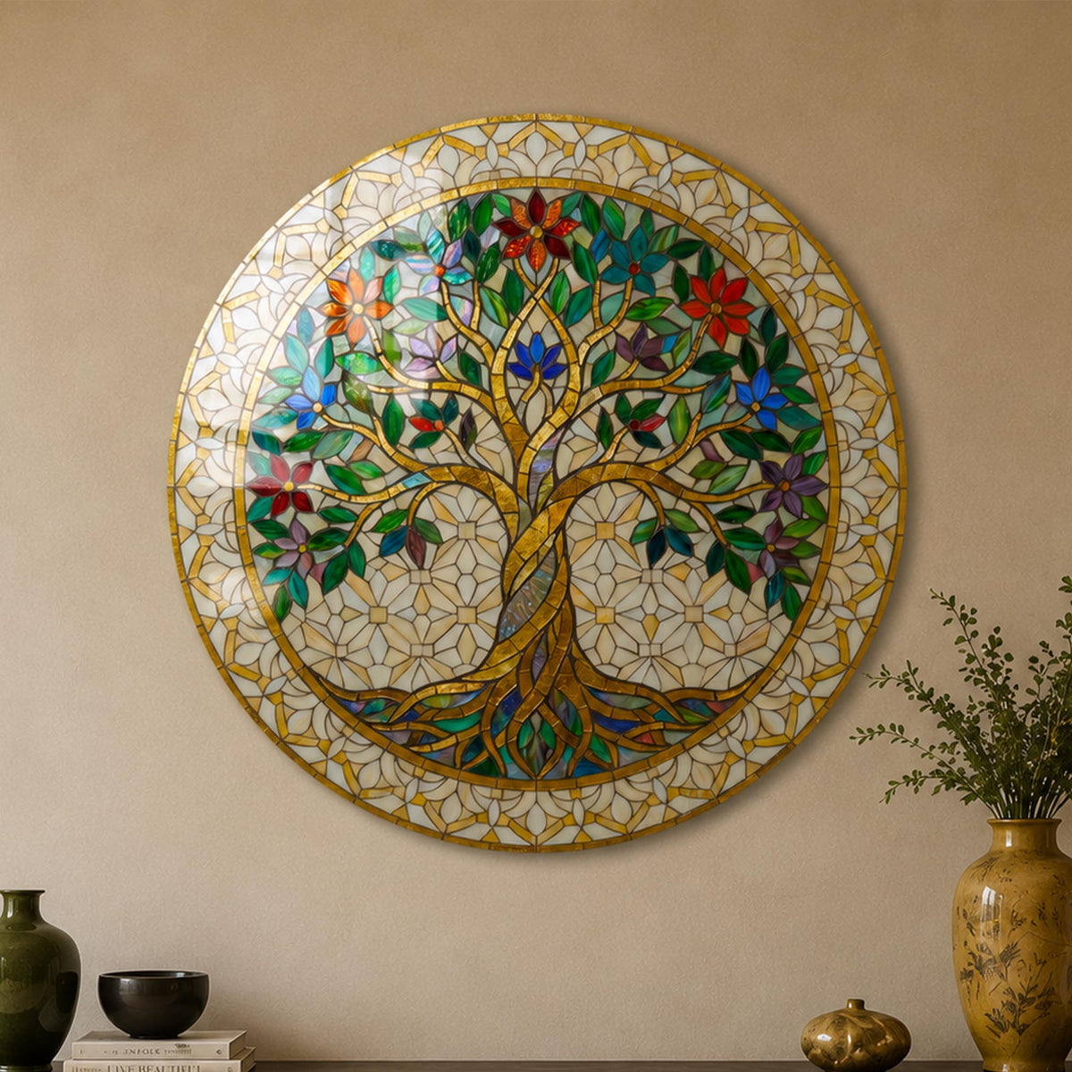 Flourishing Tree Of Life — tempered glass, ultra HD print, ready to hang