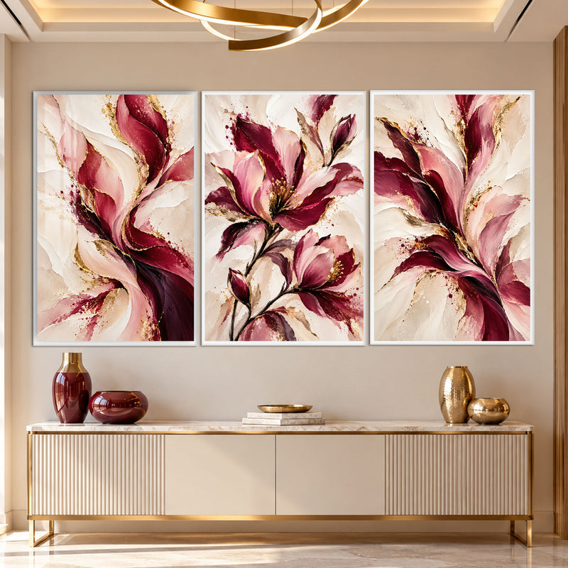 Crimson Blossom with white frame