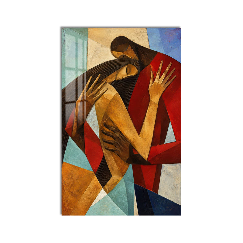 Artronauts Glass Print Geometric Embrace Glass Wall Art