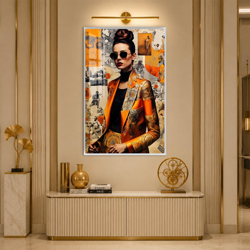 Orange Fashion Collage with white frame